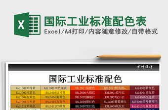 2025年国际工业标准配色表