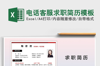 2025年电话客服求职简历模板