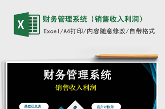 2025年财务管理系统（销售收入利润）