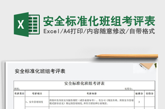 2025年安全标准化班组考评表