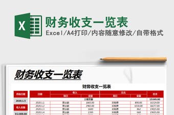 2025年财务收支一览表
