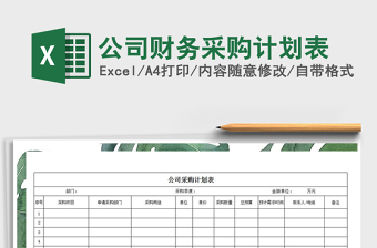 2025年公司财务采购计划表