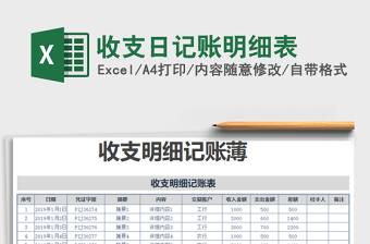 2025年收支日记账明细表