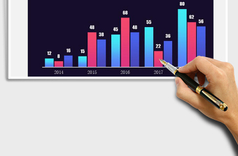 2025年彩色渐变务簇状柱形图