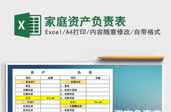 2025年家庭资产负责表