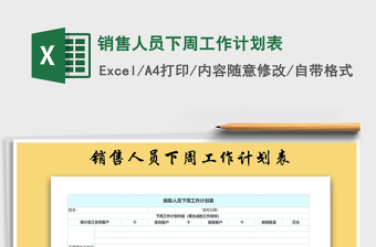 2025年销售人员下周工作计划表