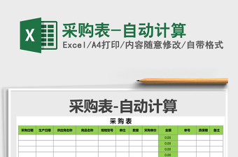 2025年采购表-自动计算