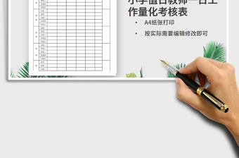 2025年小学值日教师一日工作量化考核表