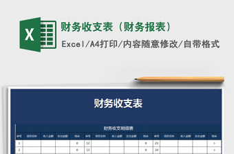 2025年财务收支表（财务报表）