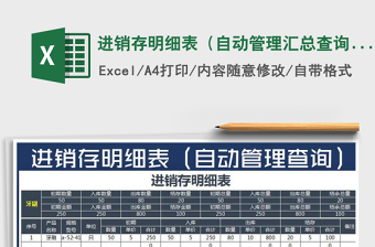 2025年进销存明细表（自动管理汇总查询）