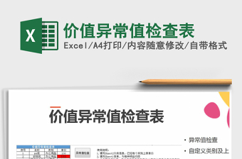 2025年价值异常值检查表