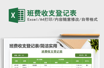 2025年班费收支登记表