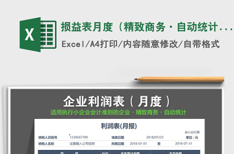 2025年损益表月度（精致商务·自动统计）