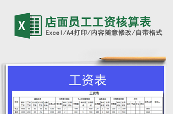 2025年店面员工工资核算表