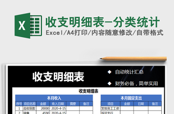 2025年收支明细表-分类统计