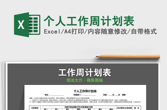 2025年个人工作周计划表