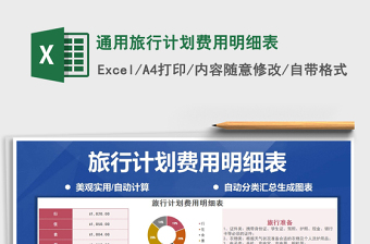 2025年通用旅行计划费用明细表