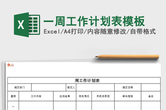 2025年一周工作计划表模板