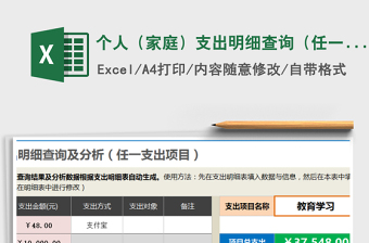 2025年个人（家庭）支出明细查询（任一支出项目全年）