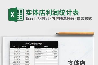 2025年实体店利润统计表