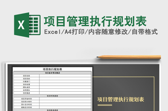 2024年项目管理执行规划表