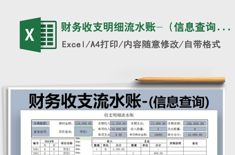 2025年财务收支明细流水账-（信息查询）