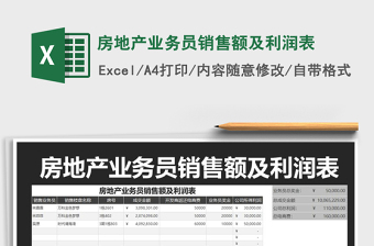 2025年房地产业务员销售额及利润表