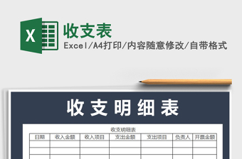 2025年收支表免费下载