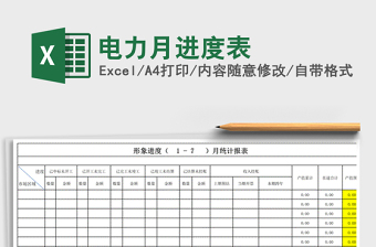 2025年电力月进度表免费下载