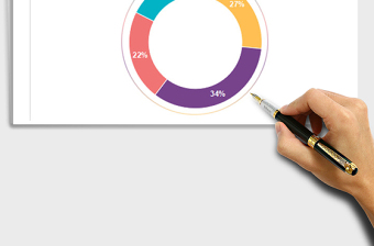 2025年时尚配色光环圆环图表模板占比分析