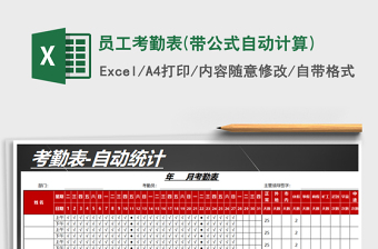 2025年员工考勤表(带公式自动计算)