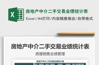2025年房地产中介二手交易业绩统计表