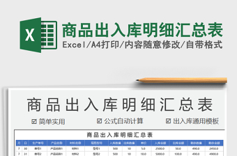 2025年商品出入库明细汇总表