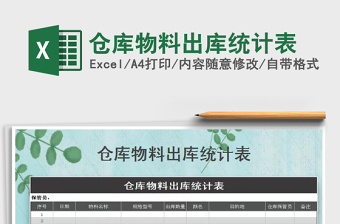 2025年仓库物料出库统计表免费下载