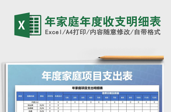 2025年年家庭年度收支明细表