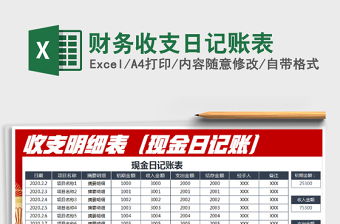 2025年财务收支日记账表