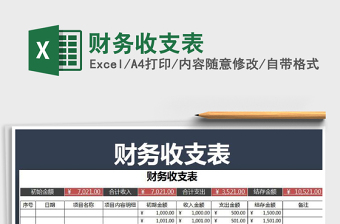 2025年财务收支表免费下载