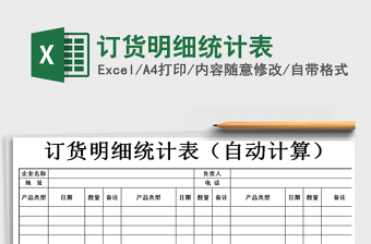 2025年订货明细统计表