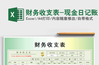 2025年财务收支表-现金日记账免费下载