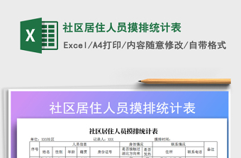 2025年社区居住人员摸排统计表