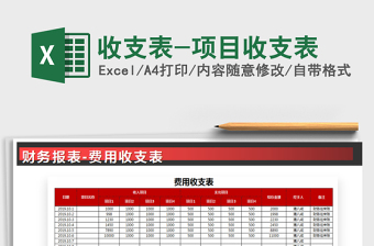 2025年收支表-项目收支表
