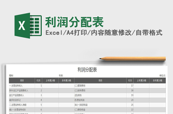 2025年利润分配表免费下载