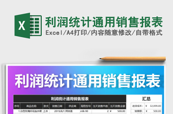 2025年利润统计通用销售报表免费下载