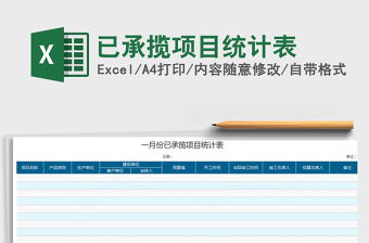 2025年已承揽项目统计表免费下载