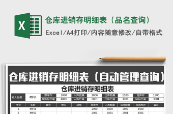 2025年仓库进销存明细表（品名查询）