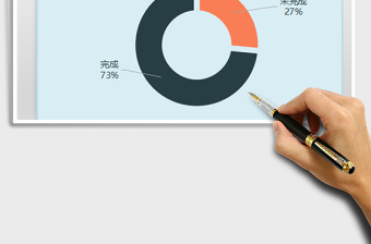 2025年扁平化完成比例圆环图 图表模板免费下载