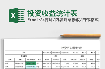 2025年投资收益统计表免费下载