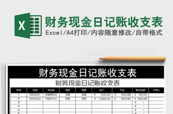 2025年财务现金日记账收支表