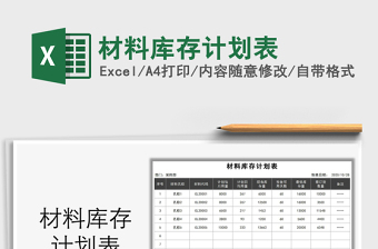 2025年材料库存计划表