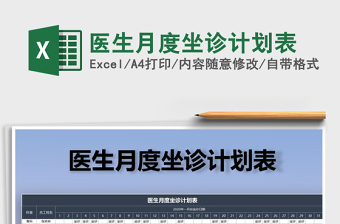 2025年医生月度坐诊计划表